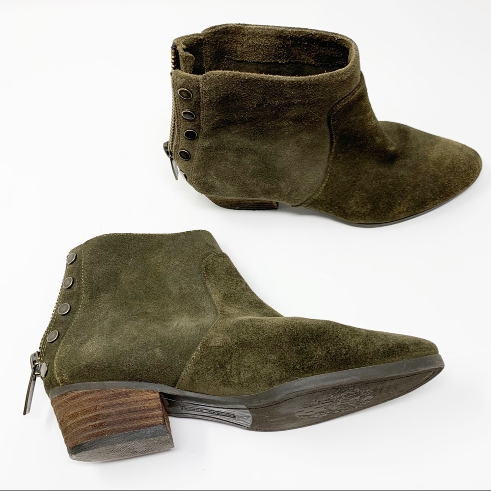 Vince Camuto Boot Cinza Army Green Studded Ankle - Picture 3 of 10